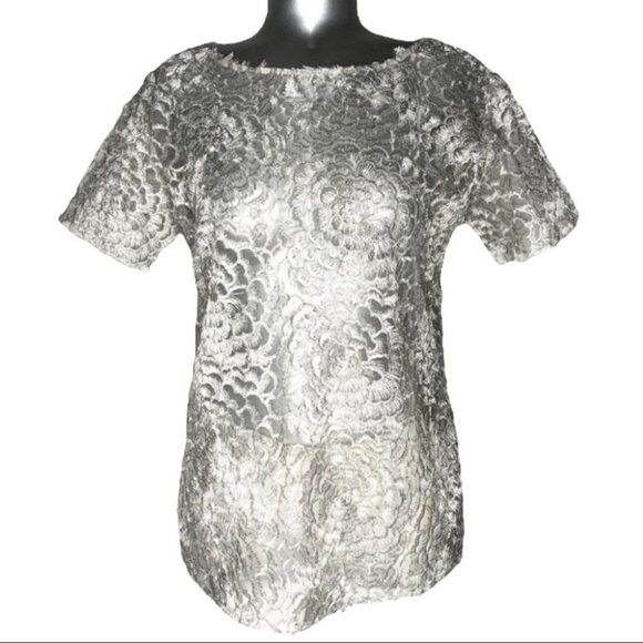 AUTHENTIC TURNOVER SILVER TOP WOMEN SIZE  SMALL - Picture 1 of 5